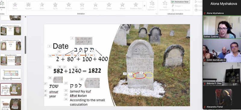 The ESJF was invited to lead an online workshop on reading and interpreting Jewish epitaphs, as part of the Conservation and Restoration Camp in Romania
