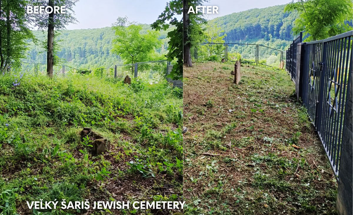 Together with our partners in Slovakia, UZZNO, we are currently carrying out cleaning work at several Jewish cemeteries